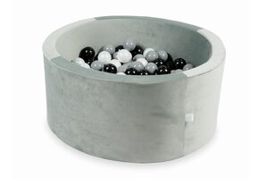 Ballenbak - 300 ballen - 90x40cm - rond - grijs, multicolour