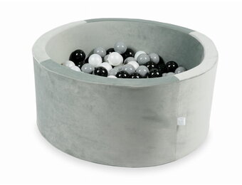 Ballenbak - 300 ballen - 90x40cm - rond - grijs, multicolour