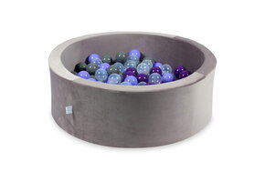 Ballenbak - 200 ballen - 90x30cm - rond - lila, multicolour