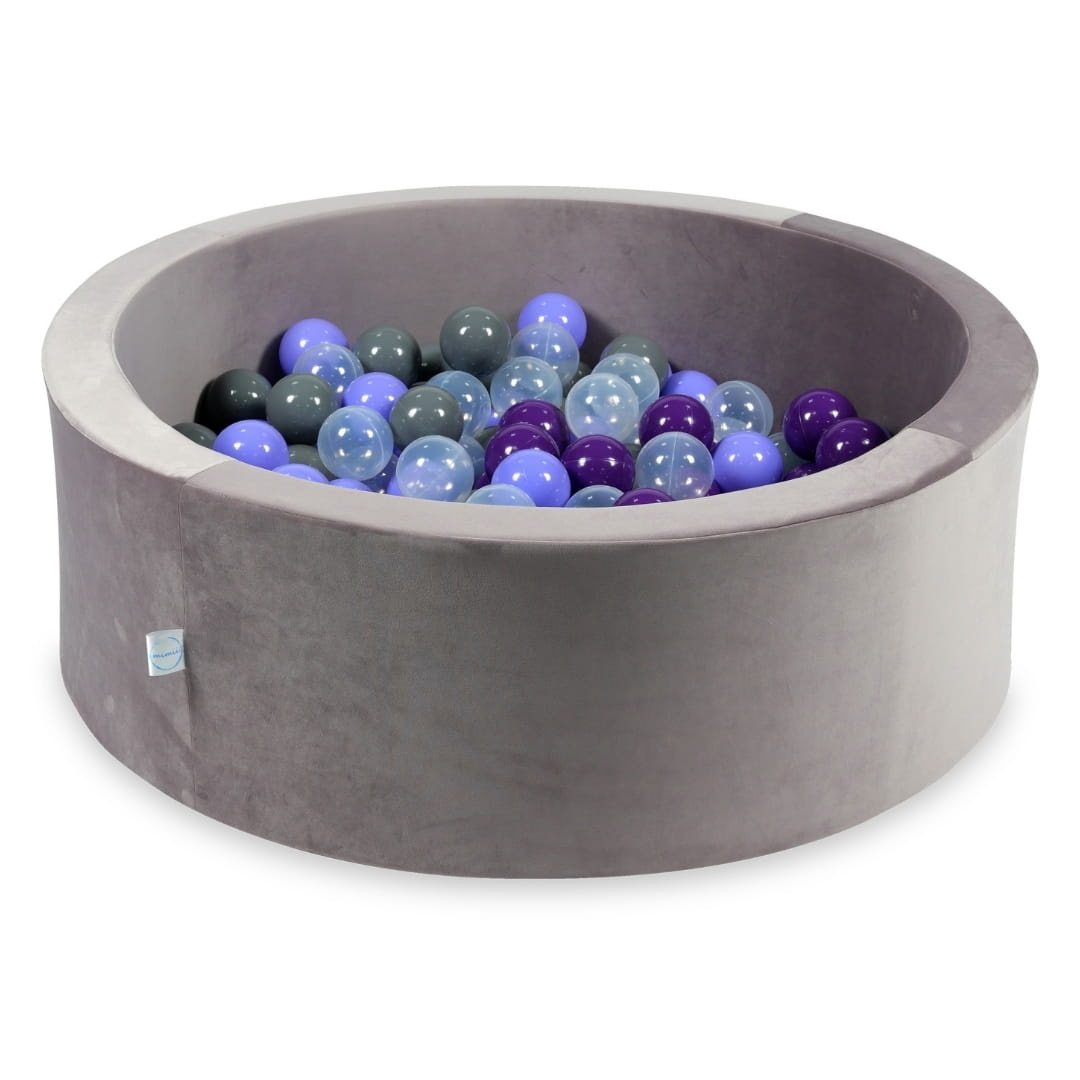 Ballenbak - 200 ballen - 90x30cm - rond - lila, multicolour