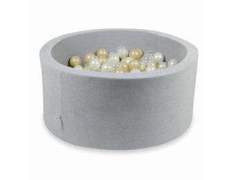 Ballenbak - 300 ballen - 90x40cm - rond - grijs, multicolour