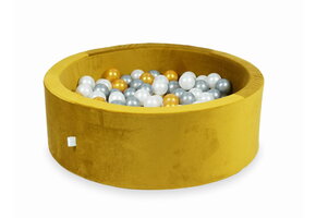 Ballenbak - 200 ballen - 90x30cm - goud, multicolour - rond