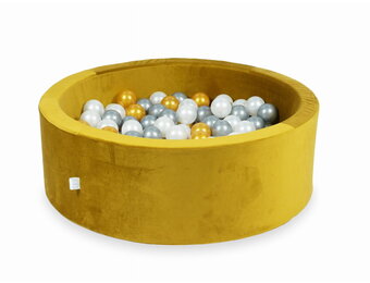 Ballenbak - 200 ballen - 90x30cm - goud, multicolour - rond