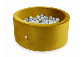 Ballenbak - rond - 90x40cm - goud, multicolour - 300 ballen