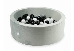 Ballenbak - rond -  200 ballen - 90x30cm - grijs, multicolour