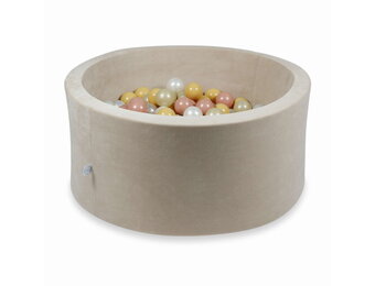 Ballenbak - 300 ballen - 90x30cm - rond - beige, multicolour