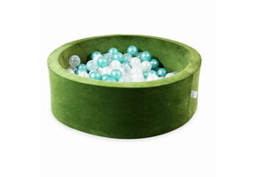 Ballenbak - 200 ballen - rond - 90x30cm - groen, multicolour