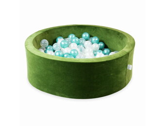 Ballenbak - 200 ballen - rond - 90x30cm - groen, multicolour