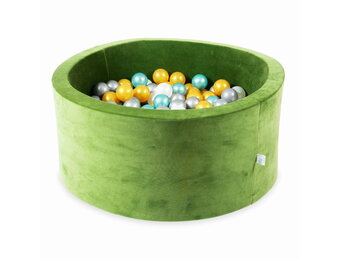 Ballenbak - rond - 300 ballen - 90x40 cm - groen, multicolour