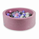 Ballenbak - rond - 200 ballen - 90x30cm - roze, multicolour