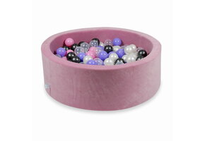 Ballenbak - rond - 200 ballen - 90x30cm - roze, multicolour