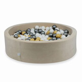 Ballenbak - 400 ballen - 110x30cm - beige, multicolour - rond