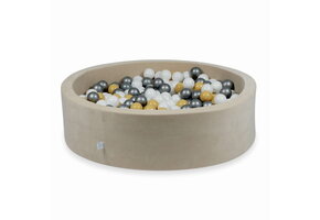 Ballenbak - 400 ballen - 110x30cm - beige, multicolour - rond