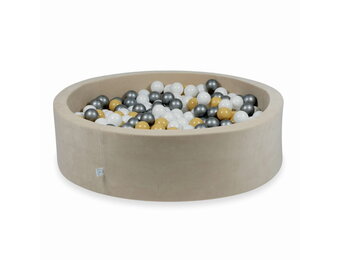 Ballenbak - 400 ballen - 110x30cm - beige, multicolour - rond