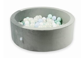 Ballenbak - 200 ballen - rond - 90x30cm - grijs, multicolour