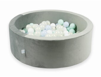 Ballenbak - 200 ballen - rond - 90x30cm - grijs, multicolour