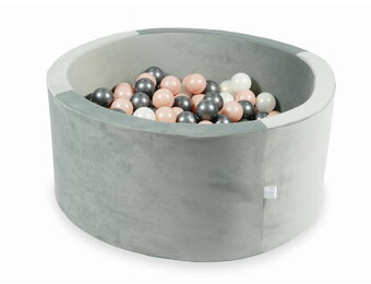 Ballenbak - 300 ballen - 90x40cm - rond - grijs, multicolour