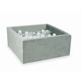 Ballenbak - 400 ballen - 90x90x40 cm - vierkant - grijs