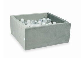 Ballenbak - 400 ballen - 90x90x40 cm - vierkant - grijs