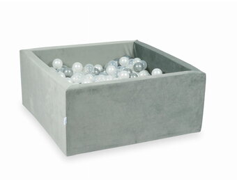 Ballenbak - 400 ballen - 90x90x40 cm - vierkant - grijs