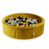Ballenbak - 400 ballen - rond - goud, multicolour - 110x30cm
