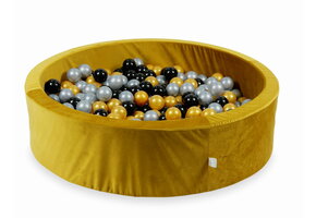 Ballenbak - 400 ballen - rond - goud, multicolour - 110x30cm