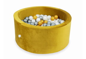 Ballenbak - 300 ballen - rond - goud, multicolour - 90x40cm