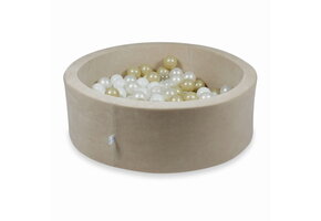 Ballenbak - 200 ballen - 90x30cm - rond - beige, multicolour
