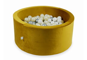 Ballenbak - 300 ballen - 90x40cm - rond - goud, multicolour