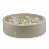 Ballenbak - 400 ballen - 110x30cm - rond - beige, multicolour