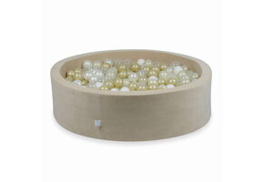 Ballenbak - 400 ballen - 110x30cm - rond - beige, multicolour