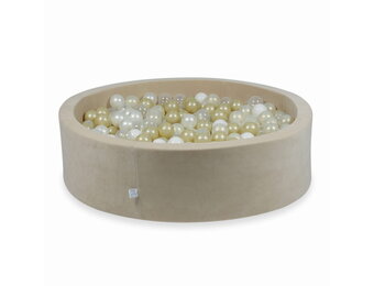 Ballenbak - 400 ballen - 110x30cm - rond - beige, multicolour