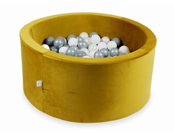 Ballenbak - 90x40cm - rond - 300 ballen - goud, multicolour