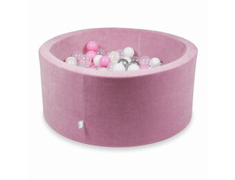 Ballenbak - 300 ballen - 90x40cm - rond - roze, multicolour