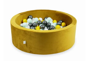 Ballenbak - 90x30cm - rond - 200 ballen - goud, multicolour