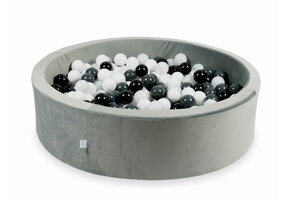 Ballenbak - 400 ballen - 110x30cm - rond - grijs, multicolour