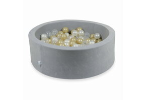 Ballenbak - 90x30cm - rond - 200 ballen - grijs, multicolour