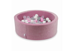Ballenbak - 200 ballen - 90x30cm - roze, multicolour - rond