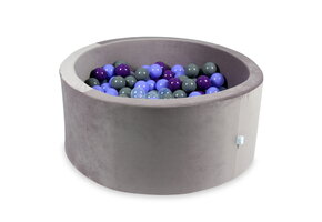 Ballenbak - 90x40cm - rond - lila, multicolour - 300 ballen