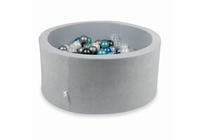 Ballenbak - 300 ballen - 90x40cm - rond - grijs, multicolour