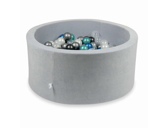 Ballenbak - 300 ballen - 90x40cm - rond - grijs, multicolour