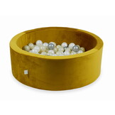 Ballenbak - 200 ballen - 90x30cm - rond - goud, multicolour