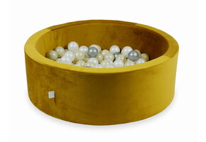 Ballenbak - 200 ballen - 90x30cm - rond - goud, multicolour