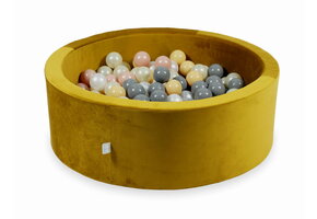 Ballenbak - rond - 200 ballen - 90x30cm - goud, multicolour