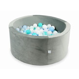 Ballenbak - 300 ballen - rond - grijs, multicolour - 90x40cm