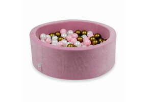 Ballenbak - 200 ballen - 90x30cm - rond - roze, multicolour