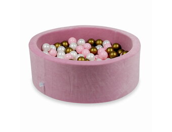 Ballenbak - 200 ballen - 90x30cm - rond - roze, multicolour