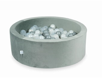 Ballenbak - 200 ballen - rond - 90x30cm - grijs, multicolour
