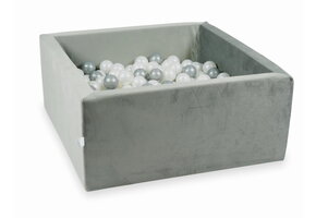 Ballenbak - 400 ballen - 90x90x40 cm - grijs - vierkant