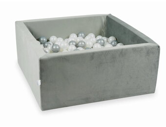 Ballenbak - 400 ballen - 90x90x40 cm - grijs - vierkant